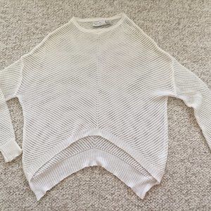 Drop Shoulder Open Knit Sweater Top